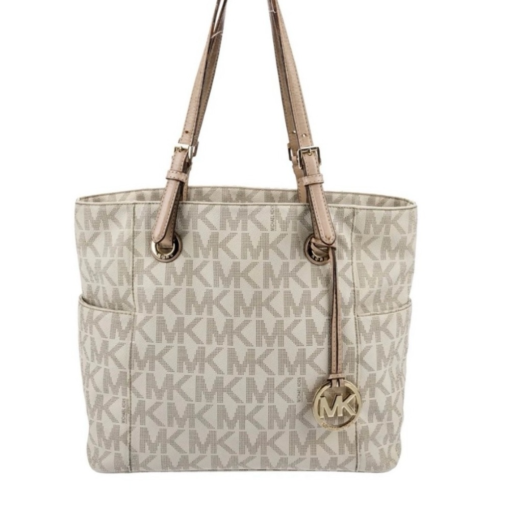 Michael Kors Iconic Jet Set Signature Tote with Gold Charm